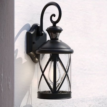 Vaxcel Henderson Black Motion Sensor Dusk to Dawn Outdoor Wall Light T0435